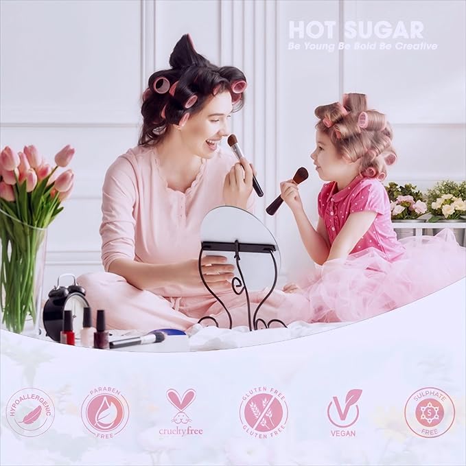 Hot Sugar Girls Makeup Kit Age 4-6 7-8 10-12, Little Girl Makeup Set, Makeup Kit for Teenagers 13-15 Includes Eyeshadow Lip Gloss Blush Highlighter Contour Brush (Blue Mermaid)