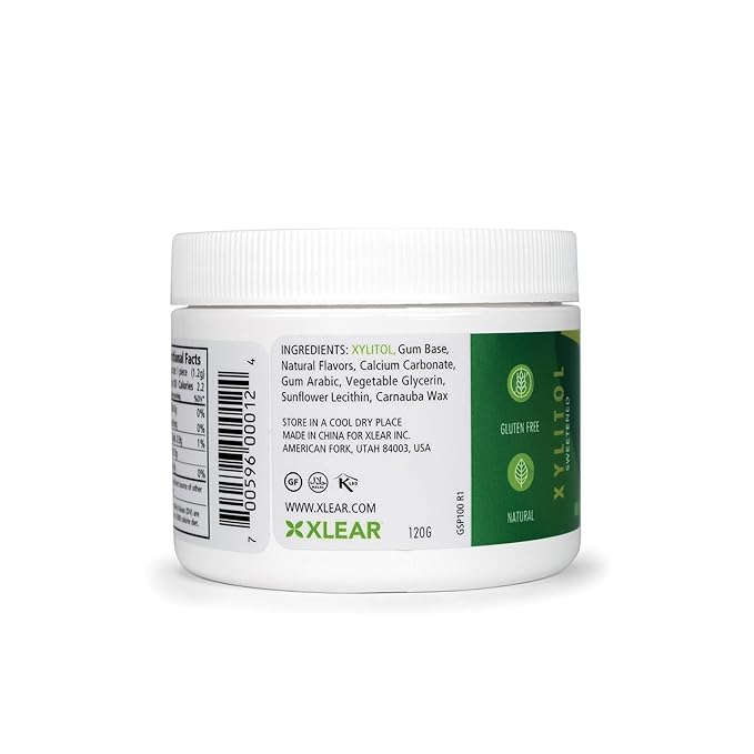 Spry Fresh Natural Xylitol Chewing Gum Dental Defense System - Aspartame-Free, Sugar-Free, Non-GMO, Gluten-Free (Spearmint, 100 Count - Pack of 1)