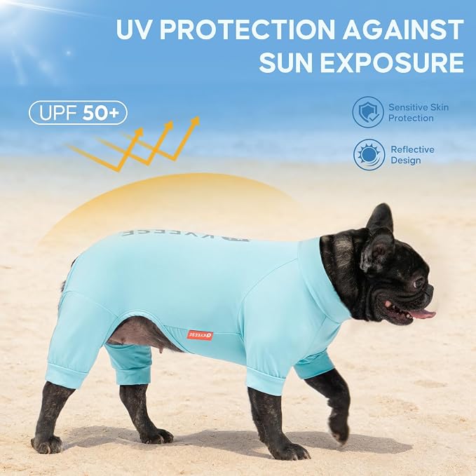 KYEESE UPF50+ Dog Sun Shirt for Small Dogs Cooling Onesie for UV Protection | Cooling Breathable Fabric, Reflective Design, Shedding Control, Skin-Friendly for Sensitive Dogs, Easy On/Off, Quick Dry
