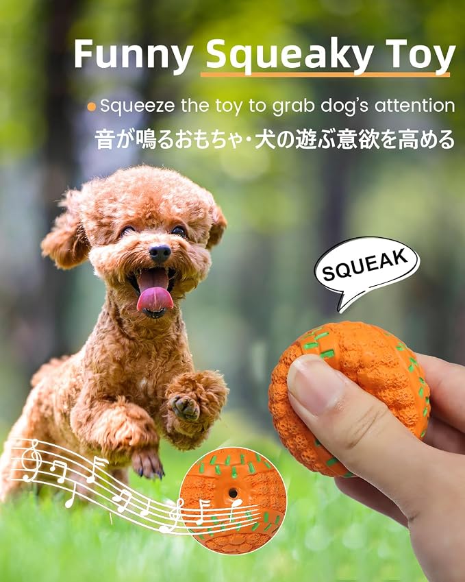 SCHITEC Squeaky Dog Toys, 4 Pack Latex Sports Balls for Mini Small Puppies