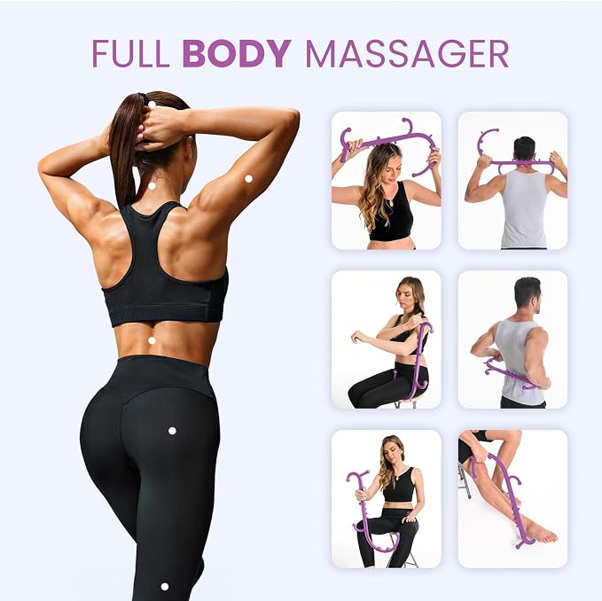 Ranarose Deep Tissue Back & Neck Massager - Back Massager Stick for Pain Relief, Muscle Knot Remover, Trigger Point Massage Tool for Full Body, Shoulders, Legs - Pressure Point Massage Tool