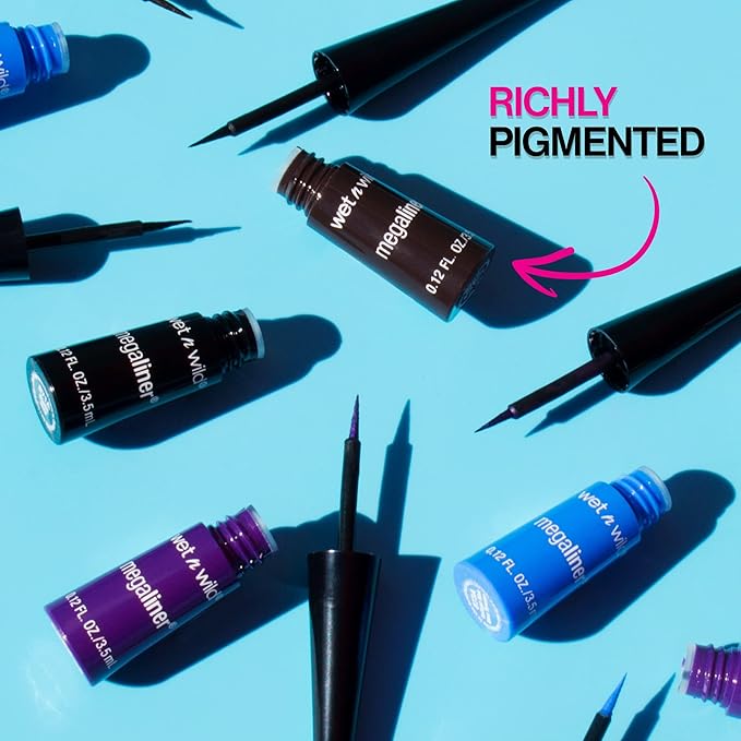 wet n wild MegaLiner Liquid Eyeliner - Black (packaging) (Pack of 2)