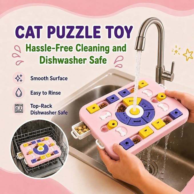 Interactive Cat Puzzle Toy, Maze Slow Feeder, 15.4 in