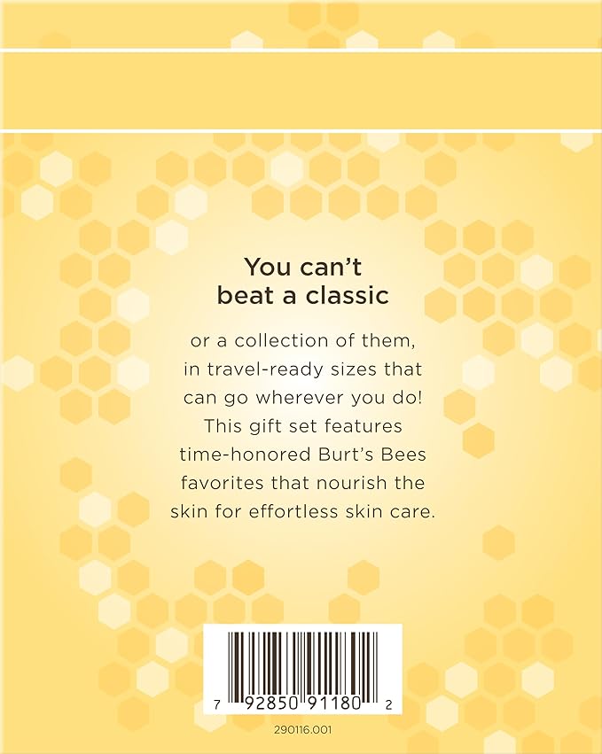 Burt's Bees Mothers Day Gifts Ideas - Timeless Minis Set, 6 Products - Beeswax Lip Balm, Coconut Foot Cream, Honey Body Lotion, Deep Cleansing Cream, Res-Q Ointment & Hand Salve
