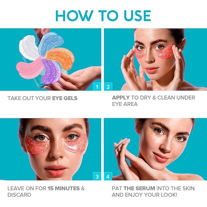 Under Eye Patches Variety Pack 18 Pairs of Cooling Collagen Vitamin C and Hyaluronic Acid Eye Mask for Dark Circles, Puffy Eyes, Wrinkles,Beauty Skin Self Care Bridesmaid Gifts for Women Girls kids