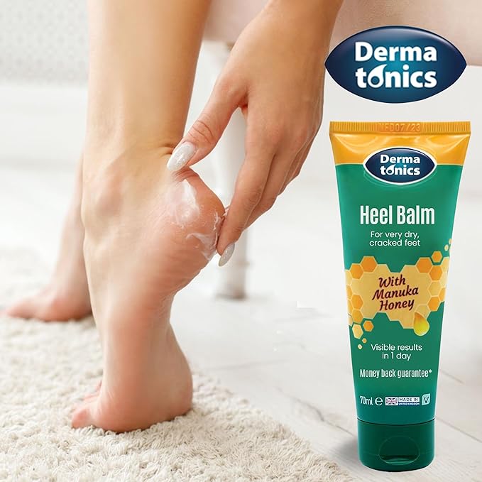 Dermatonics Foot Cream for Dry Cracked Heels (3 Pack) - 25% Urea with Manuka Honey, Intensive Moisturizing Treatment, Callus Remover, Exfoliating Care for Rough Feet Elbows Hands - Skin Repair 2.37oz