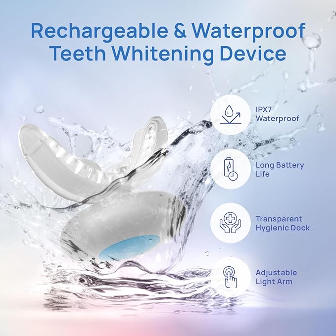 Whitebite Pro Vertical Dual LED Teeth Whitening Kit with Charging Dock – Professional at-Home Dental Whitening Machine with Pens, Tooth Stain Remover for Sensitive Teeth, Travel-Friendly Oral Hygiene