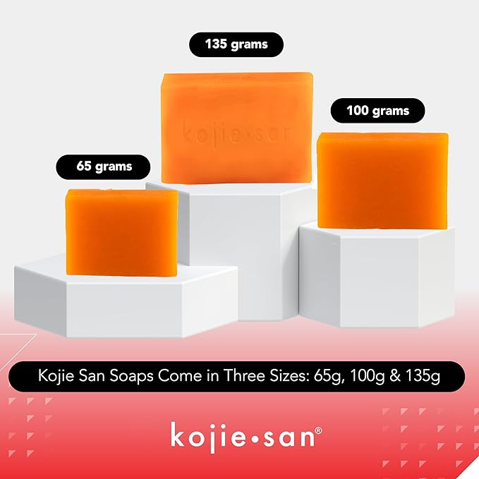 Kojie San Skin Soap - Original Kojic Acid Soap that Reduces Dark Spots, Hyperpigmentation, & Scars with Coconut & Tea Tree Oil – 65g x 6 Bars