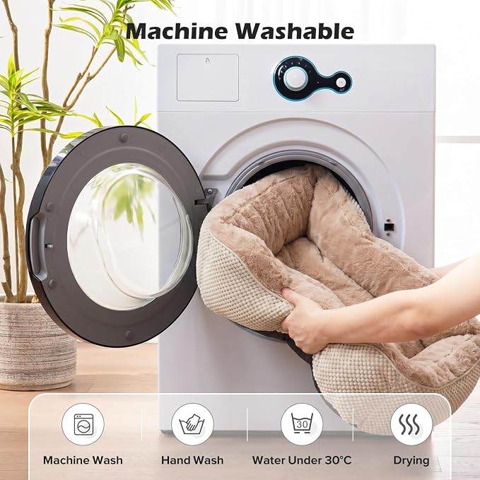 Large Dog Bed, Washable Orthopedic Warming Soft Sleeping Durable with Anti-Slip Bottom