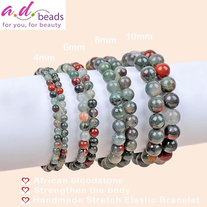AD Beads Handmade Gemstone Stretch Elastic Bracelet Crystal Healing Reiki Nature's Beauty and Spiritual Essence Unisex
