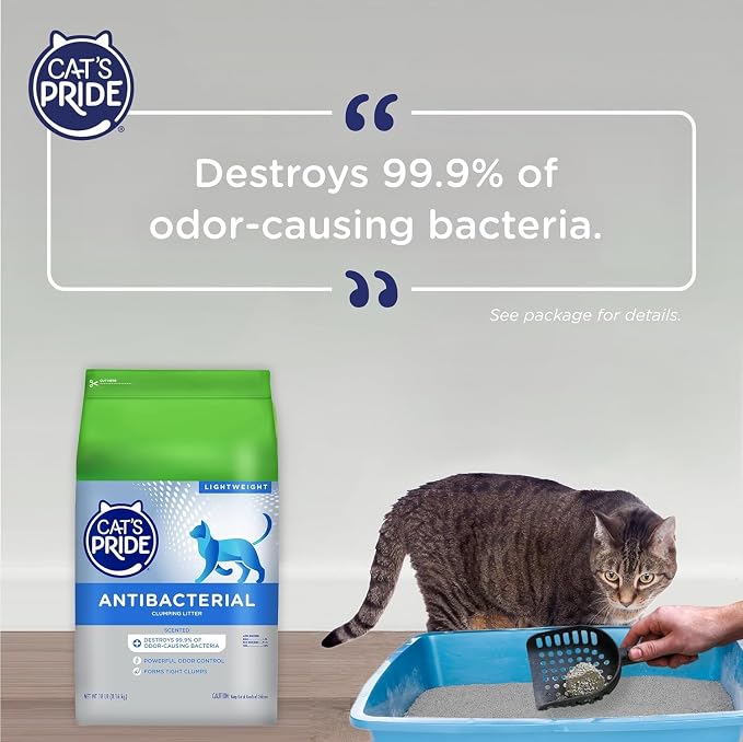 Cat's Pride Antibacterial Litter, Odor-Eliminating Lightweight Scented 12lb
