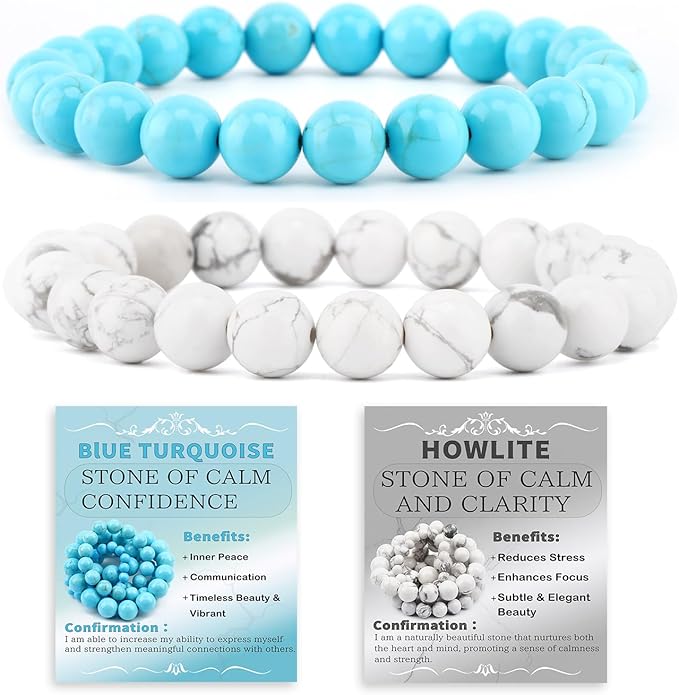NCB 2.3-Piece 4mm Natural Crystal Gemstone Stretch Bracelets – Handmade Reiki Energy Healing Jewelry for Meditation,Yoga, Unisex
