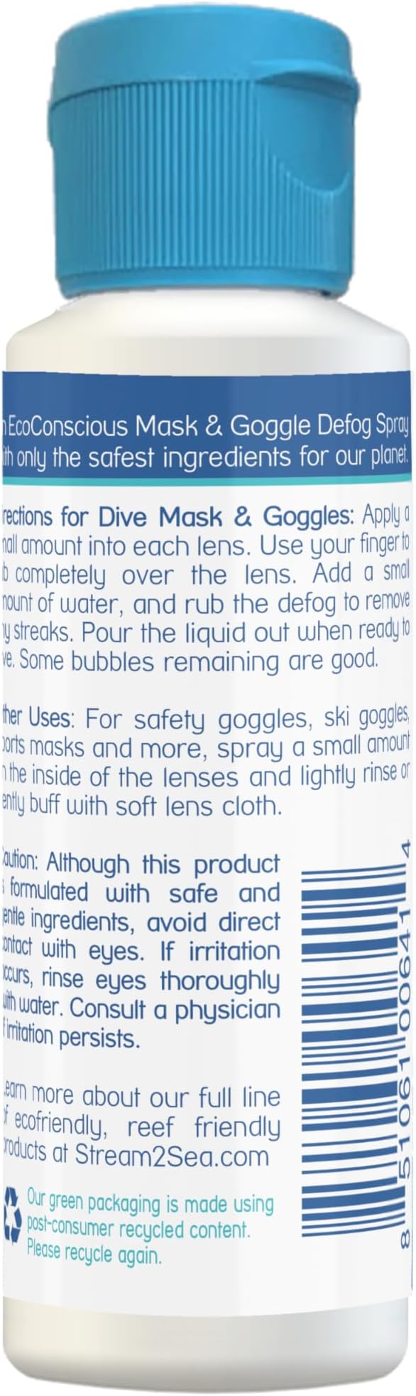 STREAM 2 SEA Mask Defog, Reef Friendly Defogger Coating Anti Fog Mask for Glasses, Snorkel Mask, Scuba Divers, Ski Goggles and Sports Glasses Equipment