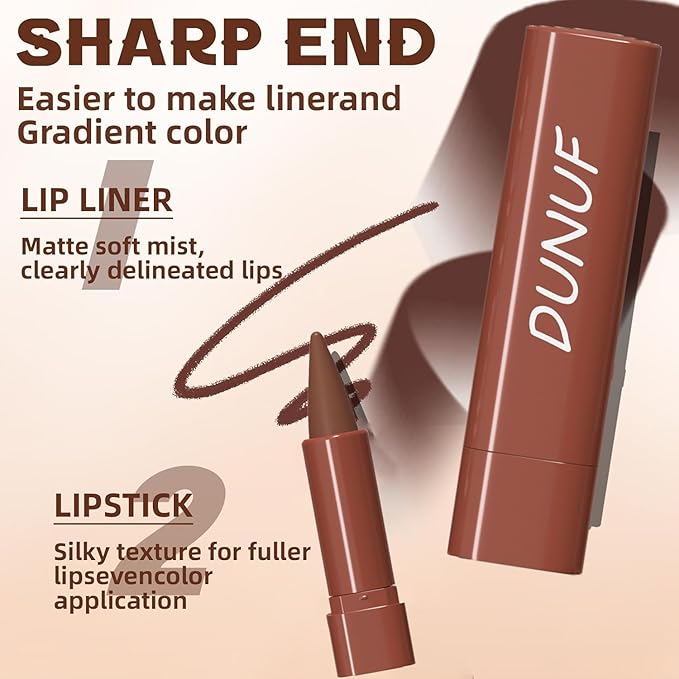 Dulele 5PCS Crayon Matte Lip Liner Set, Gradient Smooth Lip Liner and Lipstick, Natural Longwear Lip Liner Pencil, Non Stick Lip Stain Lip Makeup Pencil