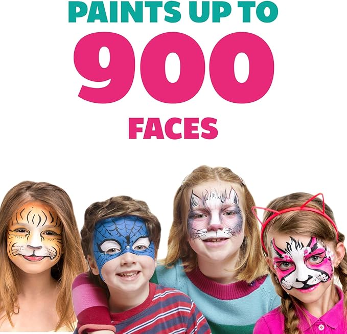 Kraze FX 6 Primary Colors Face Paint Set (Black, White, Red, Blue, Green, Yellow) - 25 gm each, Hypoallergenic, Non-Toxic, Water Activated Professional Face & Body Painting Makeup, Combo Value Pack
