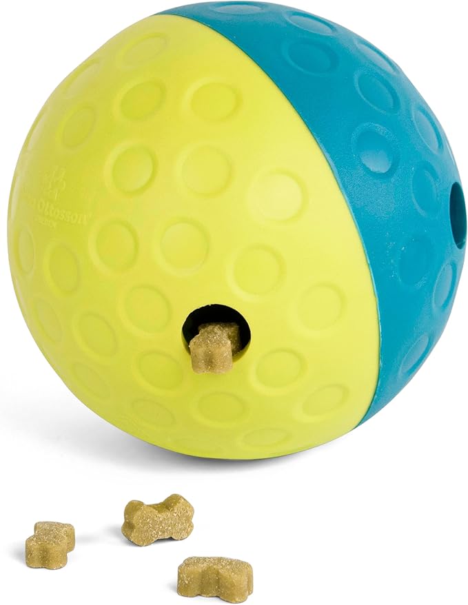 Outward Hound Nina Ottosson Treat Tumble Dog Toy Puzzle Ball, 4.8" | Level 1 Easy, Food-Dispensing Ball, Holds 1 Cup Kibble or Treats, No BPA, Interactive Enrichment, Dogs & Puppies