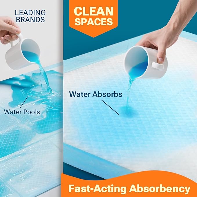 Clean Spaces Puppy Pads, Dog Pee Pads, Super Absorbency, 22"x 22",100Ct | Leakproof ,Quick Drying, Dog Pets Training Pads, Disposable Underpads Changing Pads for Baby, Puppy and Adults