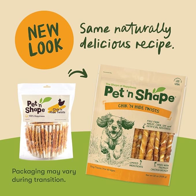 Pet 'n Shape Hide Twists – Chicken Wrapped Rawhide Dog Treats - Small Twist - 2 Pounds (Pack of 3)