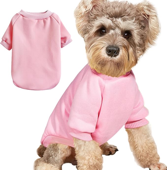 Soft Puppy Sweater for Small Dogs Winter Knit Pullover, Pink XS | Elastic Cuffs Pet Clothes, Holiday Party Matching, Fall Winter Daily Outfit, Soft Breathable Machine Washable Sweatshirt