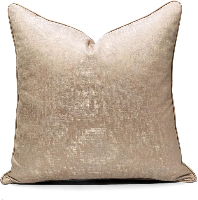 vctops Gold Decorative Luxurious Throw Pillow Covers Jacquard Square Cushion Cases Pillowcase for Bed Sofa Couch Chair Car Home Decor (Gold F,18"x18")
