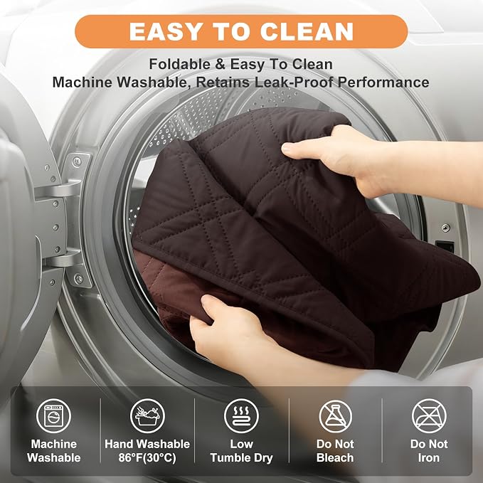 100% Waterproof Washable Dog Blanket，Chocolate+Coffee，82"x92" | ,7-Layer Reversible Couch Covers for Dogs Met for Sofa Furniture Car Camping