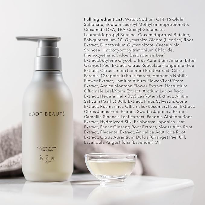 Kiwabi Root Beauté Itchy Scalp Shampoo – Sulfate-Free Natural Shampoo for Dry, Oily & Sensitive Skin – ph-Balanced Scalp Treatment with 23 Botanicals for Hair Growth & Hydration