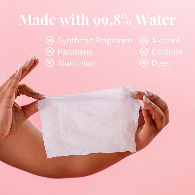 Pixie Feminine Wipes – Naturally Scented Rosewater + White Tea – Flushable, Biodegradable & pH Balanced – Individually Wrapped Wipes for On The Go – Cleaner for Menstrual Cups & Discs (10 Count)