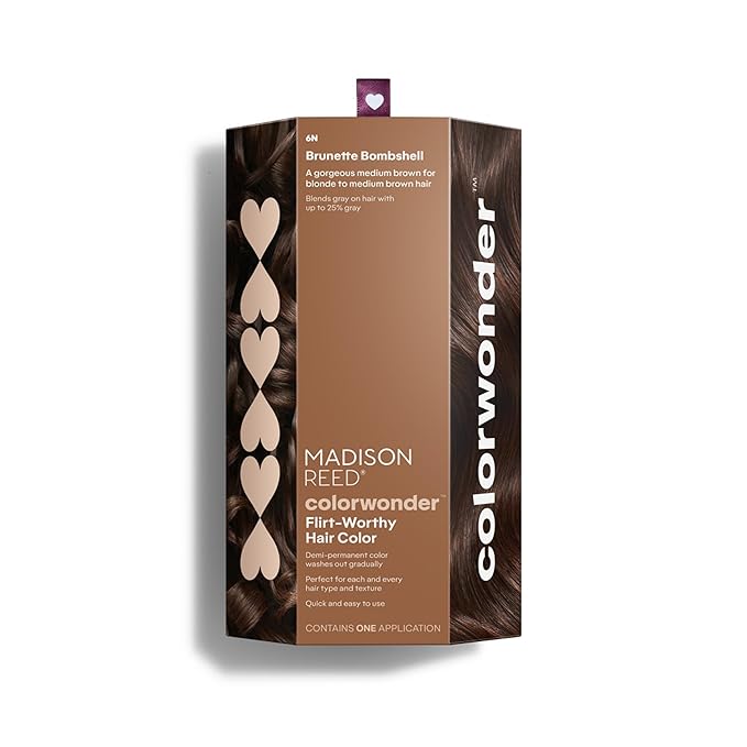 Madison Reed colorwonder Demi-Permanent Hair Color, Effortless At-Home Hair Dye, Ammonia-Free, Cruelty-Free, Brunette Bombshell (6N Medium Brown), Pack of 1