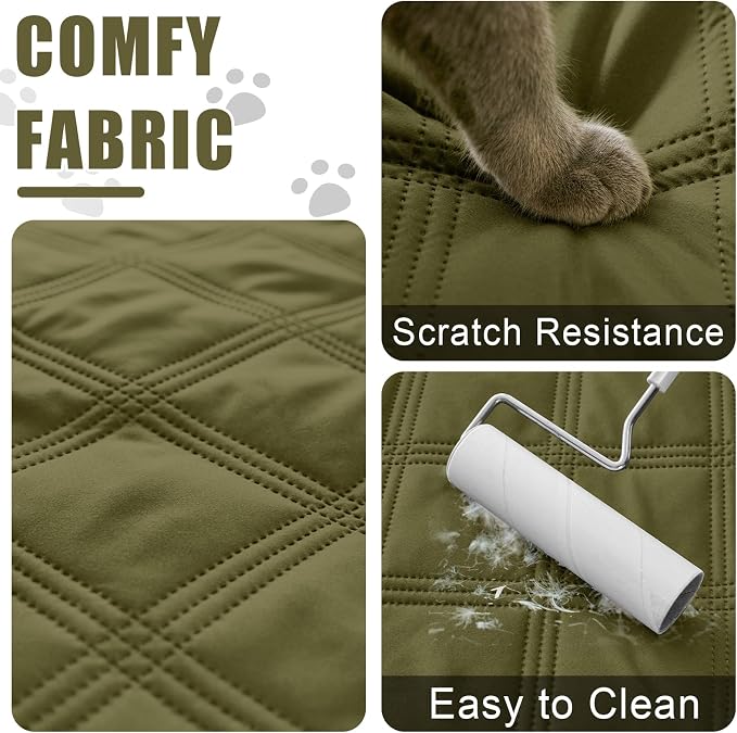 Smiry Waterproof Dog Bed Cover, Reversible Pet Blanket for Sofa Couch | Soft Washable Dog Blanket, Leakproof Couch Cover for Dogs Cats & Furniture Protection, 30x70, Green/Navy