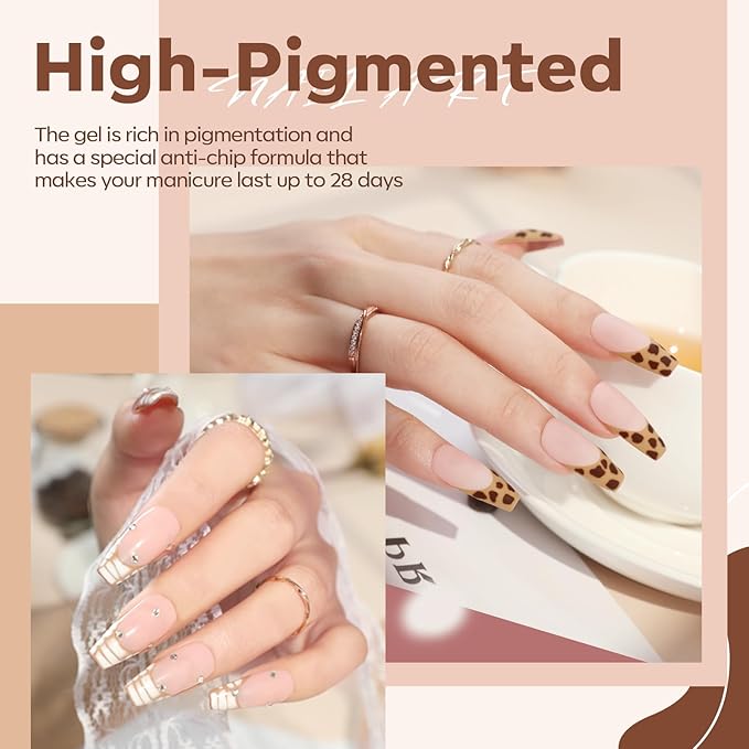 modelones Gel Nail Polish Set- 6 Colors White Nude Brown Gel Polish Skin Tone Neutral Beige Tan Taupe Nail Polish Kit Popular ALL Seasons Soak Off Soapnails Nail Art Manicure DIY Salon Gift for Women