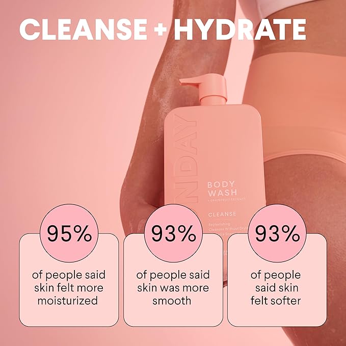 MONDAY HAIRCARE CLEANSE Body Wash with Grapefruit Extract, Hyaluronic Acid, Shea Butter, Coconut Oil for Normal to Oily/Combination Skin 900 mL