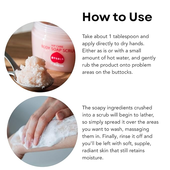 Pelican Soap Exfoliating Body Scrub for Women & Girls with Peach, Aloe, Sea Salt& Natural Exfoliant, Full Body Scrub Exfoliator with Gentle Foam, Natural Body Scrubs for Dead Skin & Dark Spot 6.35 Oz
