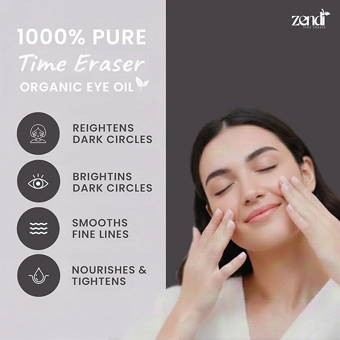Zendi™ Pack of 2-10 ml Under Eye Dark Circle Remover & Puffiness Corrector – Eye Serum Roller with Organic Frankincense & Castor Oil, Amber Glass Roll On