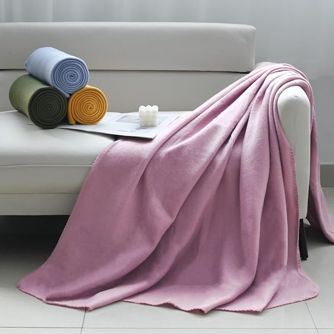 ZYFZCYBL Fleece Throw Blanket Blankets Bulk 6 Pack Soft Lightweight for Cozy Polar Fleece 50 x 60 Solid Pet-Friendly Colorful Bed Sofa Couch Fleece Fabric Travel Wedding Gift（Assorted 3）