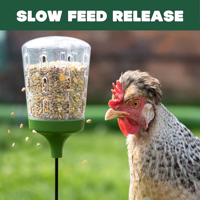 Omlet Poppy Chicken Peck Toy | Interactive Foraging & Pecking Enrichment Toy for Hens | Slow-Feed Treat Dispenser | Reduces Boredom & Feather Pecking | 300g Feed Capacity | 2 Designs