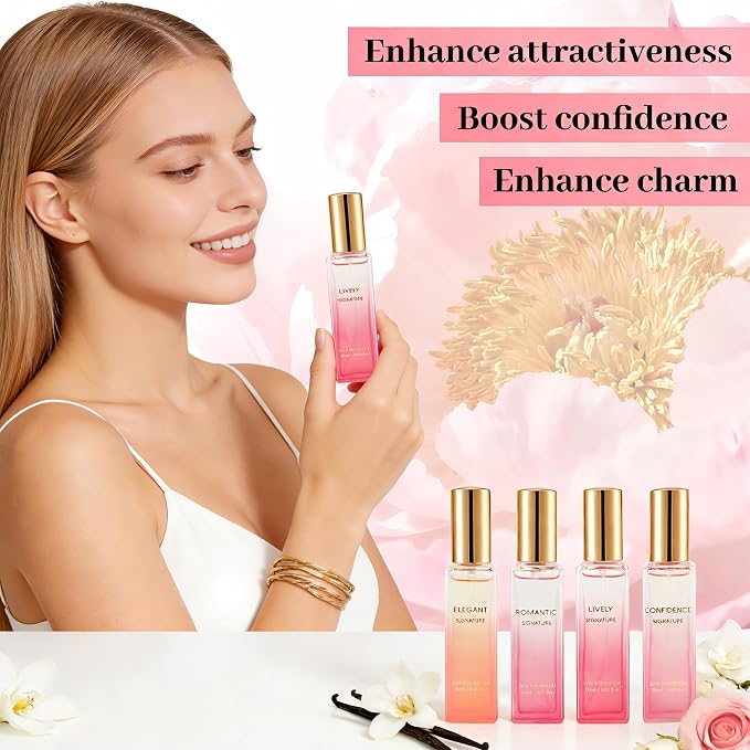 Mini Perfume Set for Women – 4PC Travel Size Perfume Set, Summer Fresh Floral Fruity Fragrance Variety, Small Cute Perfume Sampler, Gift for Birthday & Mother's Day 0.68 Fl.oz