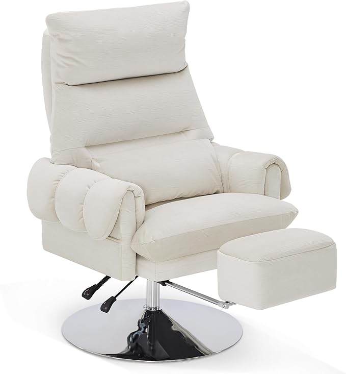 BarberPub Beauty Salon Chair with Lumbar Support, Adjustable Height, Swivel Reclining Esthetician Chair for Facial, Massage, Eyelash Extension, Tattoo 8105/8129 (Classic-Round Base, Fabric)