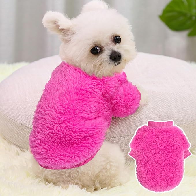 2 Pack XXS Dog Sweater, Tiny Dog Sweaters for Small Dogs Girl (1-3lb), Warm Soft Puppy Clothes for New Puppies, Cute Extra Small Doggie Clothes for Chihuahua Yorkie Cat Pet Apparel,XXS