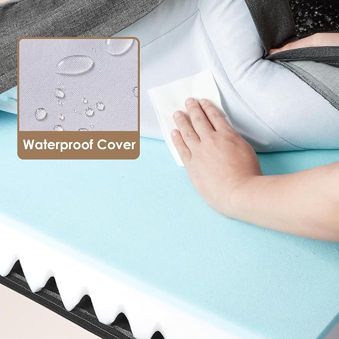 EHEYCIGA Orthopedic Dog Beds Large Sized Dog, Waterproof Washable Pet Bed | Non-Slip Bottom and Egg-Crate Memory Foam XL Dog Couch Bed with Washable Removable Cover, Dark Grey
