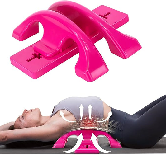 Thrival Arch Back Stretcher - Specialized Psoas Muscle Release Tool for Hip Flexor, Back, Glute, Iliacus, and Neck - Spine Decompressor, Trigger Point, and Myofascial Release – Pink
