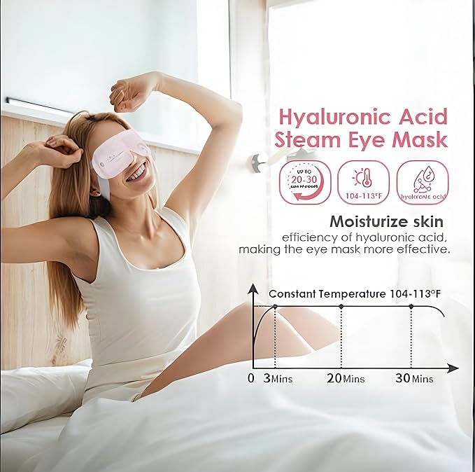 Ditoi Steam Eye Mask, Heated Eye Mask for Sleep,Warm Compress with Hyaluronic Acid,Moist Heat for Dry Eye Relief,Spa,Stye Eye Treatment,Travel Essentials & Relaxation Gifts,Rose 10 Packs