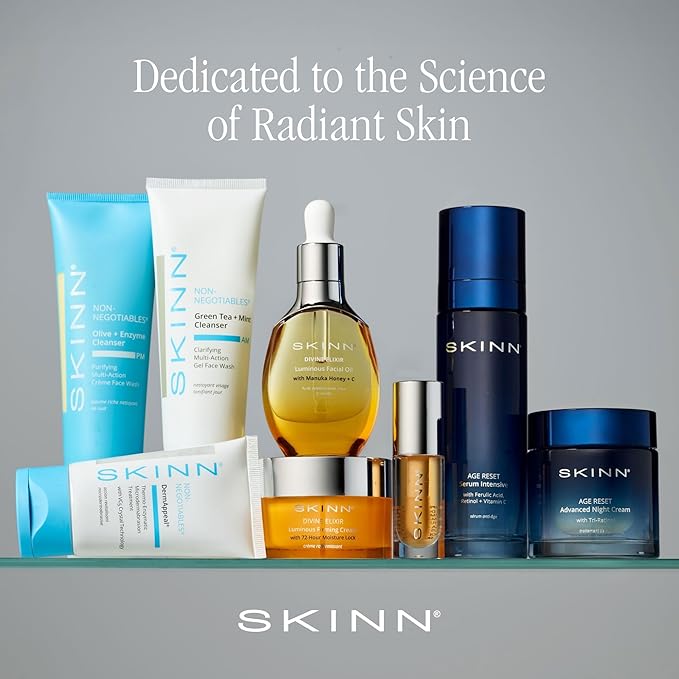SKINN Luminous Blush Lip Oil - Support Collagen Production, Smooth Lines & Soothe Dry Cracked Lips - Hydrating Clear Lip Oils - Improve Skin's Elasticity, Texture & Glow - Vitamin C & Manuka Honey