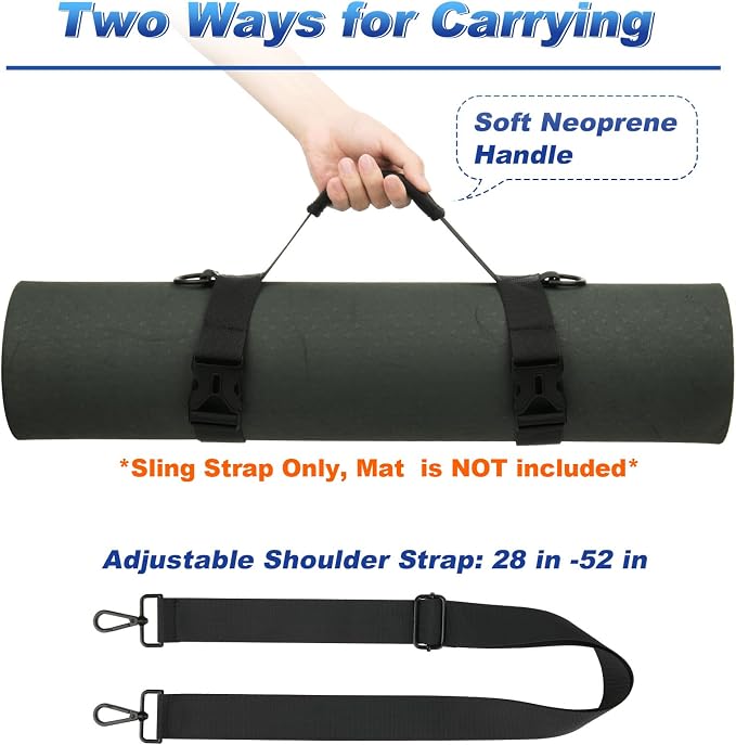 Cosmos Portable Yoga Mat Strap Mat Sling Picnic Blanket Strap with Adjustable Shoulder Strap & Handle for Festivals Picnics Camping Motorcycle Bedroll Pilates