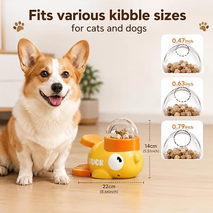 Dog Puzzle Toy Slow Feeder, Cat Treat Dispenser with Play Ball