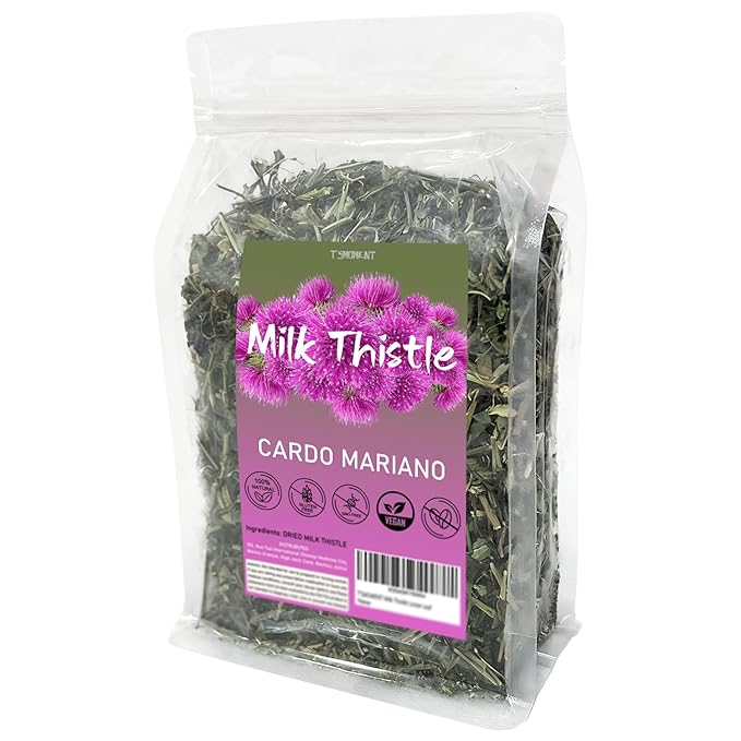 Milk Thistle Tea Loose Leaf, Cardo Mariano Milk Thistle Dried Herb 7oz | Milk Thistle Loose Leaf, Raw, Dried Herb, Wildcrafted, Milk Thistle Loose Tea Herbal for Liver, Caffeine-Free