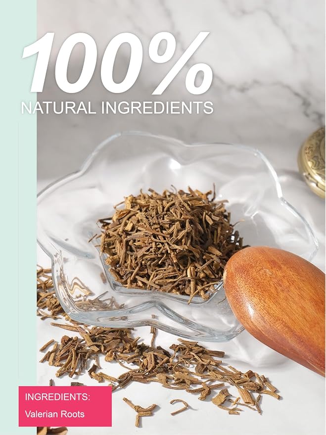 TeeLux Valerian Root Tea Loose Leaf, Cut & Sifted, Smooth & Mild Taste, Caffeine Free, Natural Ingredients, 16oz