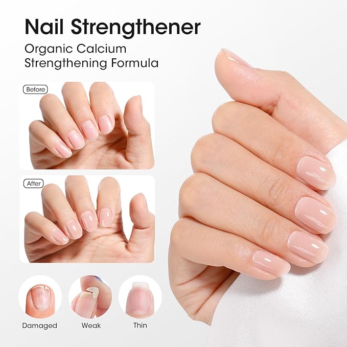 GELLEN 4-In-1 Illuminating Nail Concealer Base Coat Nail Polish Sheer Nude Neutral Earth Tones, Quick Dry Ridge Filler Strengthener | Smooth Strengthen Yellow Discolored Nails | Toxin TPO HEMA Free