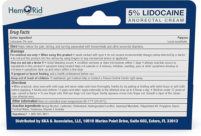 HemRid Max and Maximum Strength Lidocaine Cream - Hemorrhoid Relief Bundle for Fast Internal & External Support - Hemorrhoid Pills & Hemorrhoidal Lidocaine Cream for Rapid Comfort & Soothing Care