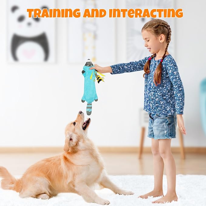 No Stuffing Dog Squeaky Chew Toys Flat Plush for Small Medium Large Breed