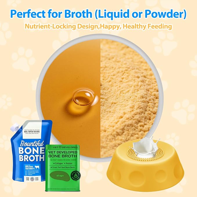 Dog Lick Bowl with Rolling Ball, Slow Feeder Dog Bowls for Liquid Treats & Bone Broth, Interactive Lick and Roll Bowl for Dogs, Spill-Proof Dog Licking Toy for Anxiety Relief & Digestion